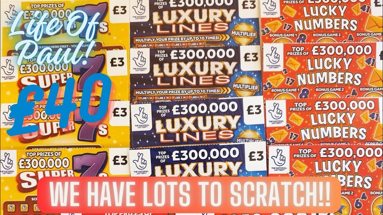 £40 of scratch cards. A mix of £3 and £2 scratch cards from the Lottery, looking for a big win!
