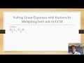 Solving linear equation lcm