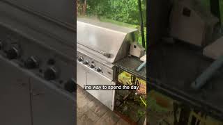 Summer Squall douses hot grill will be steak be ruined?? #gasbbq #bbqnation