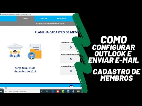 Como configurar Outlook e Enviar E-mail aniversariantes Planilha cadastro de membros Grátis