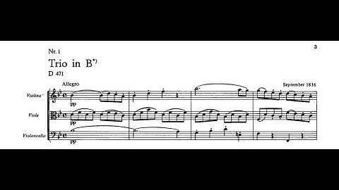 Schubert Trio in B flat Major, D471, No 1 Score