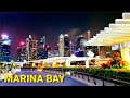 Singapore marina bay and helix bridge at night  explore singapore