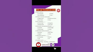 RRB LAB TECHNICIAN 2024||MCQ SOLVE || RRB LAB TECHNICIAN RECRUITMENT PREPARATION