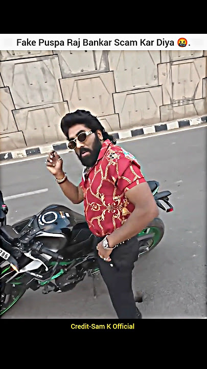 Fake Pushpa Raj took a super bike ride and did a scm🤬#shorts #bike #rider #pushparaj #pushpa2 #z900