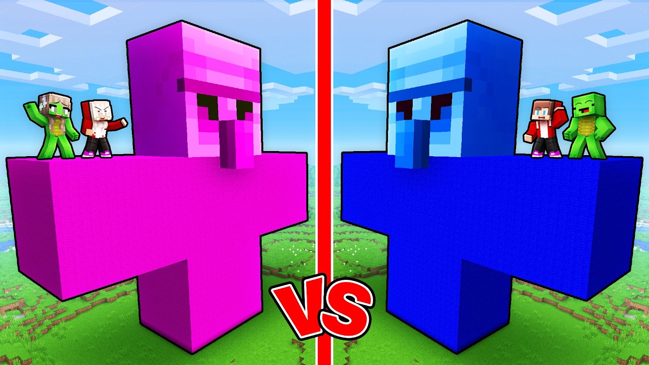 Mikey & JJ: BOYS vs GIRLS GOLEM BATTLE in Minecraft (Maizen)