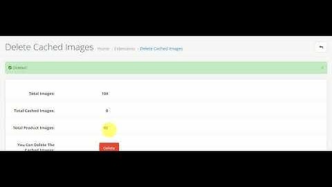 Opencart Delete Cached Images Extension