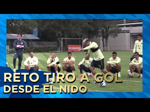 Tiro a gol en el Nido Águila | Reto de volea Club América