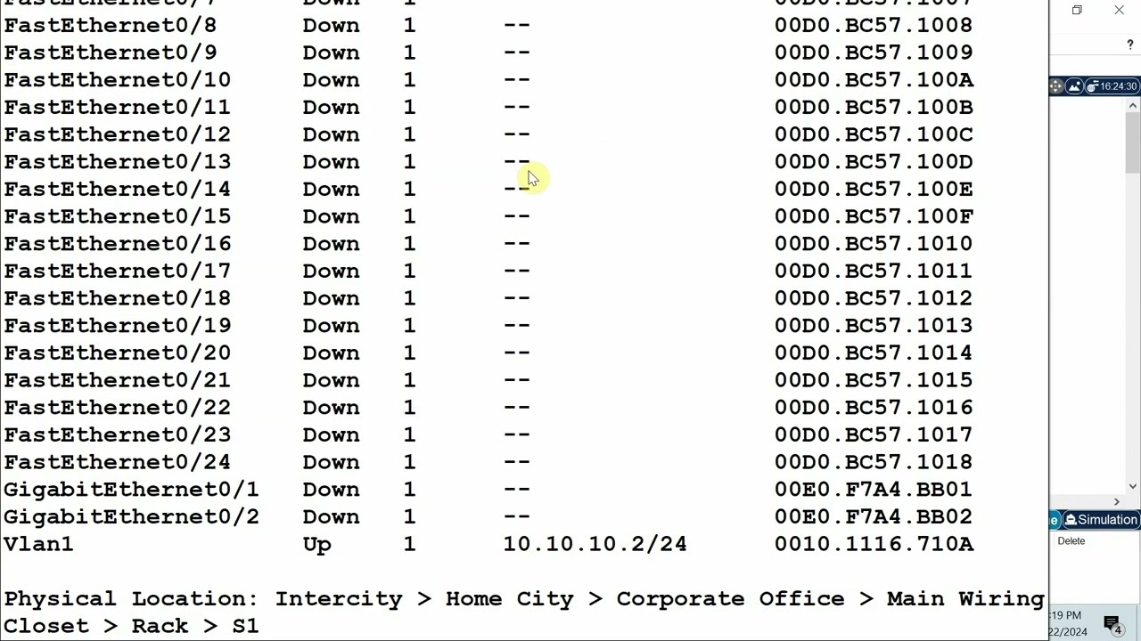 11.1.10-Packet Tracer - Implement Port Security