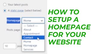 How to setup a homepage for your website