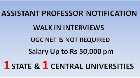 Assistant Professor Vacancies in State & Central Universities | Non UGC NET | No Exam | Rs 50,000 pm