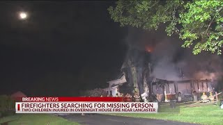 Two children injured, man missing after Lancaster home fire