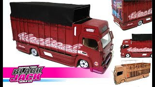 MEMBUAT MINIATUR TRUCK CANTER HDL BLACK JACK DARI KARDUS || HANDMADE