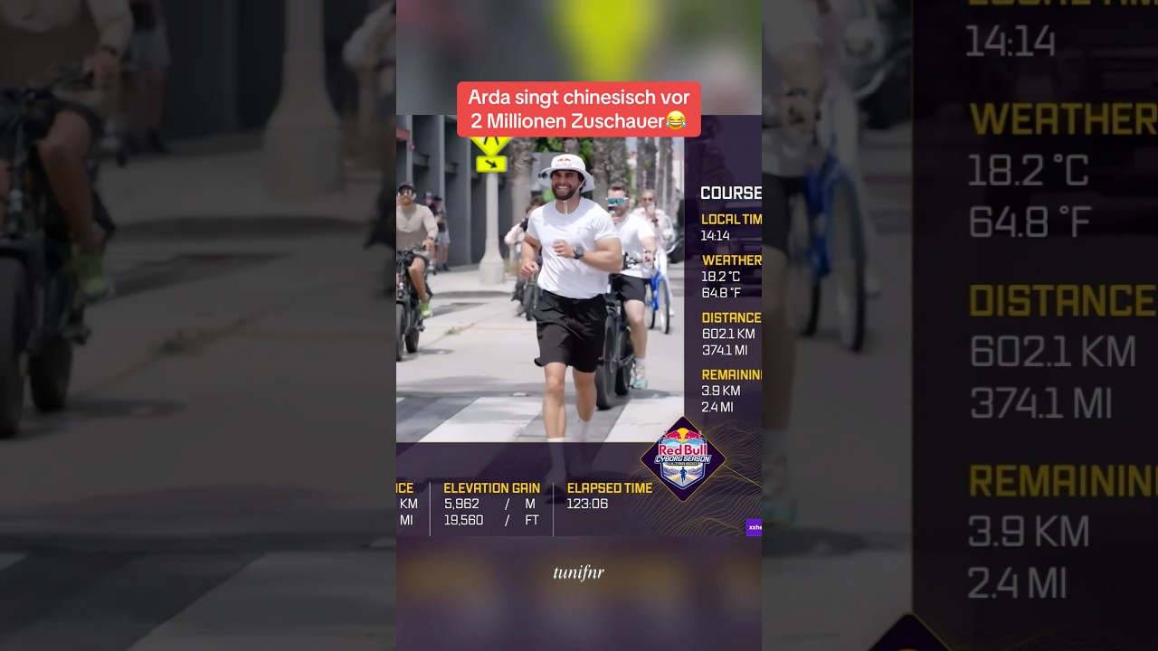 Arda singt chinesisch vor2 Millionen Zuschauer 😂 #ardasaatci #singt #redbullcyborgseason