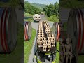Long Colourful Capsule Buses vs Hydrualic Crush - BeamNG.Drive
