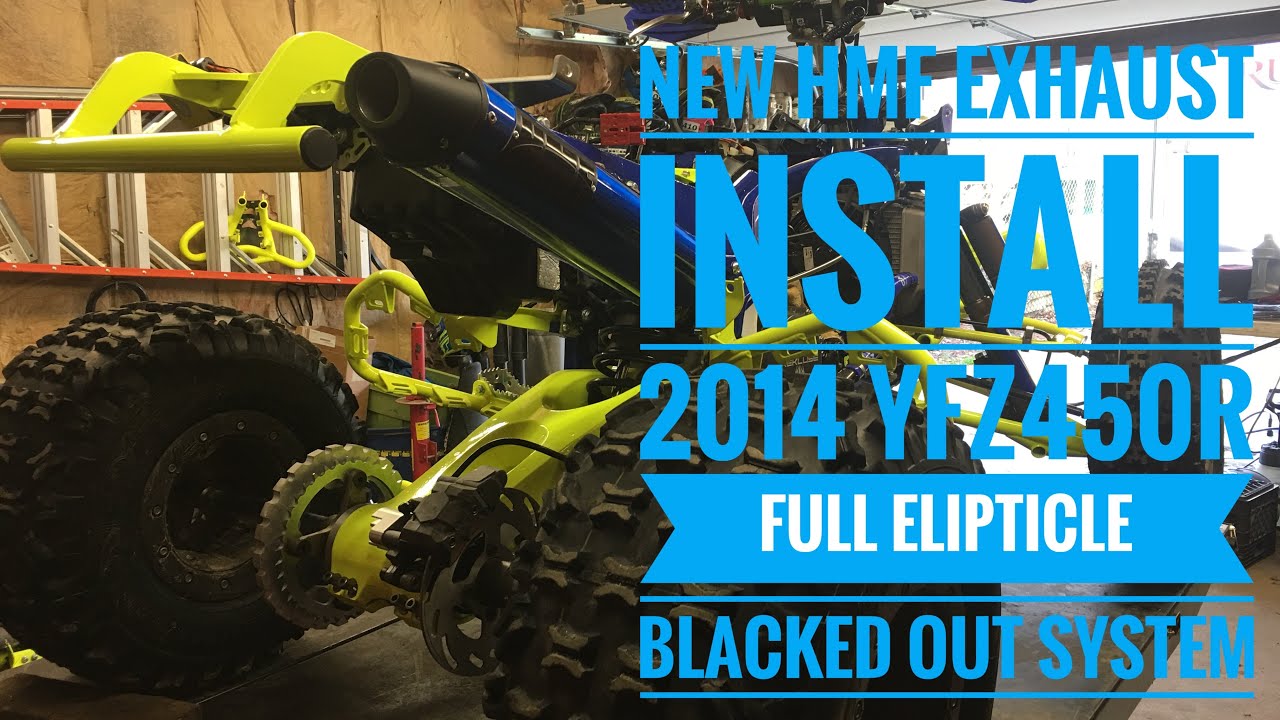NEW HMF EXHAUST INSTALL - 2014 yfz450r full elipticle blacked out system