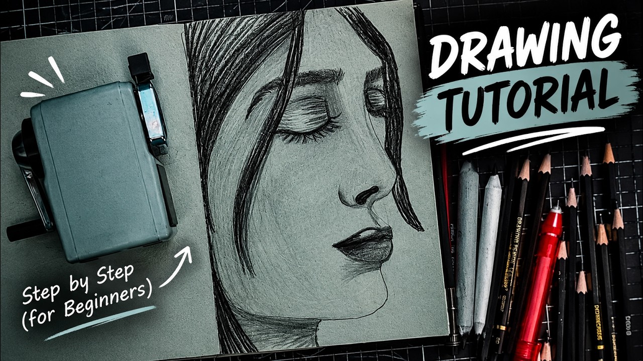 Realistic Face Drawing with Pencil ️ | Easy Step-by-Step Tutorial - YouTube
