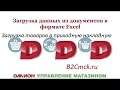 ДАЛИОН: Загрузка товаров в приходную накладную из Exeel