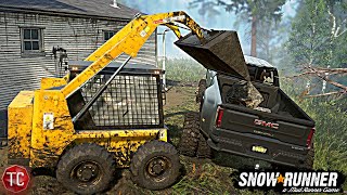 SnowRunner: My First LAND CLEARING JOB with my SKID STEER! Small Town RP Part 12 screenshot 4