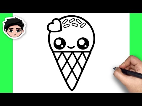 How To Draw A Cute Ice Cream Cone 