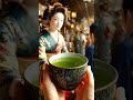 Teahouse girl hands tea cup 江戸茶屋の娘