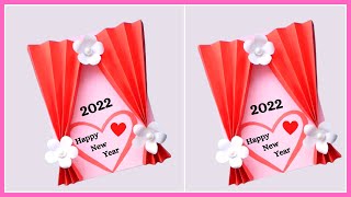 Happy New Year Card 2022 | How to make New year greeting card | New Year Card Making @Firstartcraft