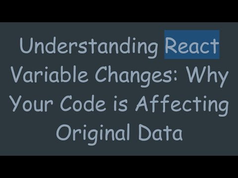 Understanding React Variable