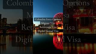 Colombia Entry Options Migrant Visa Retirement Visa Digital Nomad Visa Income rules still apply