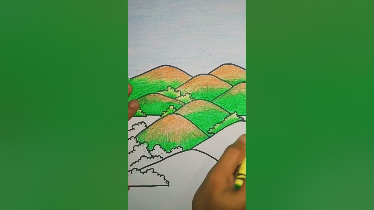 Daily Art|How to draw Chocolate Hills|Crayons - YouTube