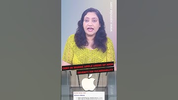 CERT-In warns Apple users of high severity iOS vulnerability #shorts
