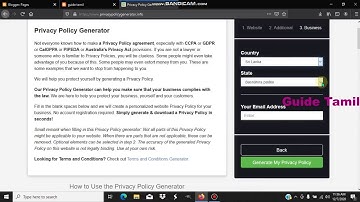create privacy policy blogger in tamil