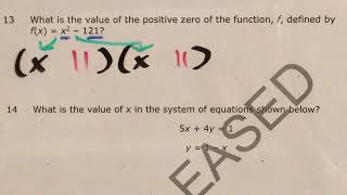 NC Math 1 Released question 13 (released 2018 - 2019)