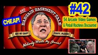 #1741 BARGAIN BASEMENT #42 with 54 Arcade Video Games and Pinball Machines DISCOUNTED-TNT Amusements