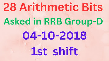 RRB Group D Arithmetic Previous Year Question Paper 2018,  04-10-2018  shift 1