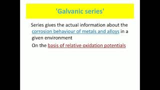 Galvanic series and its application(4)