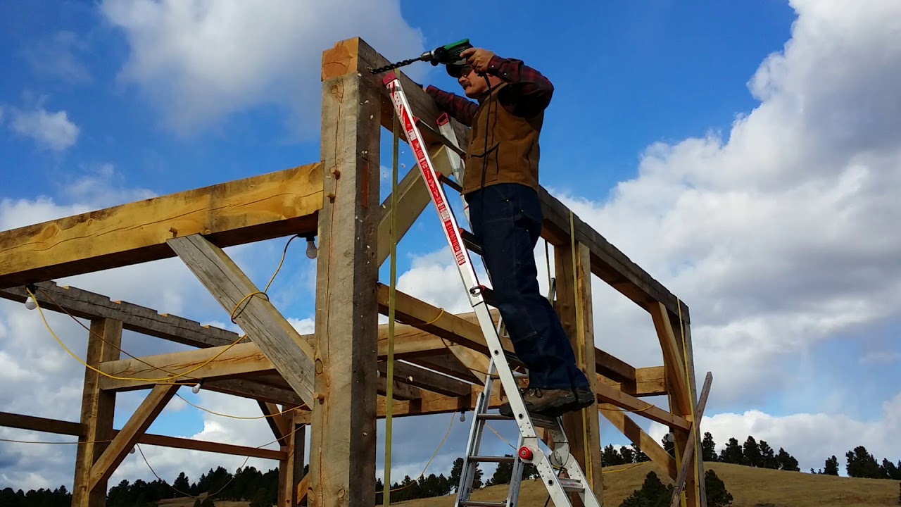 Timber Frame Barn Free Standing Frame Youtube