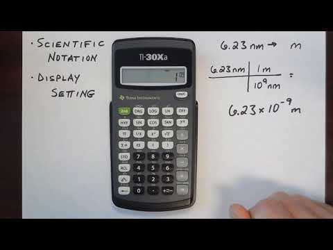 TI 30Xa scientific notation