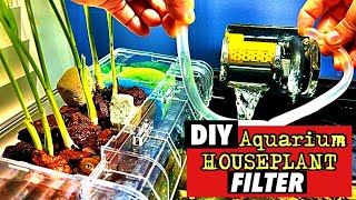 DIY Aquarium HOB FILTER- made with a Breeder Box, with Houseplants- 3 WAYS TO POWER!
