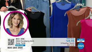 DG2 by Diane Gilman Corduroy Knit Easy Tank