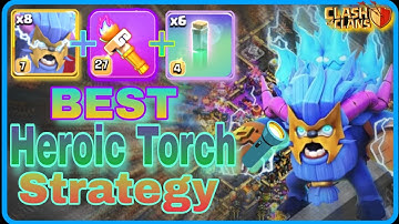 Only Strategy That Smash Any Base With Heroic Torch 🔦. MASS Super Yeti+Heroic Torch+RC Charge. Army👇