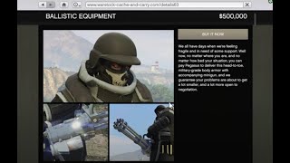 How to get Ballistic Equipment in GTA Online - full armour and unlimited minigun ammo