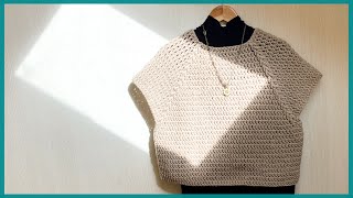 【ポンチョみたいにぐるぐる作る】簡単！肩腰ゆったりセーターの編み方 | 初めて | かぎ針編み