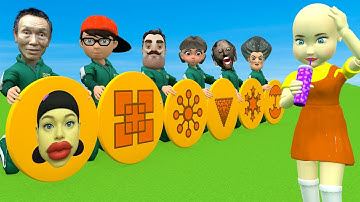 Scary Teacher 3D vs Squid Game Hide in Dalgona Candy vs Wall Level Max Shapes Challenge Who