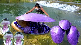 The giant purple clam has nurtured charming and precious purple pearls, bringing me immense wealth