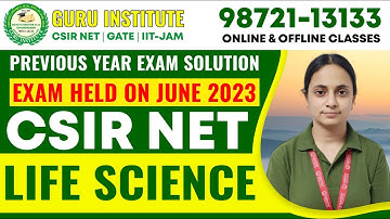 CSIR NET LIFE SCIENCE PAPER SOLUTION JUNE 2023EVENING SHIFT|PART B-2|CSIR NET Life Science Coaching