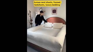 ☺️Human nest sheets, framed bedsheets, luxury bedding #bedding #bedroomgoals