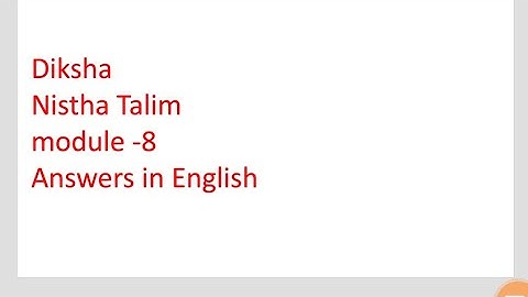 Nishtha module 8 English Medium quiz answers __ Diks