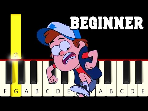 Gravity Falls Theme - Very Easy and Slow Piano tutorial