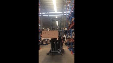 VNA 3 way electric pallet stacker WORKING IN THE RACKS
