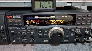 JRC NRD-545 RFI, Issoudun on 13695kHz at 07:29 UTC on October 17, 2026 in Yokohama, Japan