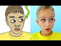 Vlad and Nikita play with Mombie Doll funny Drawing Meme l Vlad and Niki